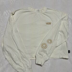 Vans Cropped Sweatshirt with Floral Sleeve